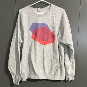 Gray Sweatshirt with Geometric Design